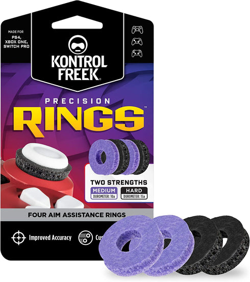 KontrolFreek Precision Rings | Aim Assist Motion Control for PlayStation 4 (PS4), Xbox One, Switch Pro & Scuf Controller (Black/Purple)